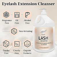 Svecke Eyelash Shampoo 128 Floz378L With 50 Lash Extension Aftercare Cards Foaming Cleanser For Professional Salon And Hom