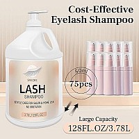 Svecke Eyelash Shampoo 128 Floz378L With 50 Lash Extension Aftercare Cards Foaming Cleanser For Professional Salon And Hom