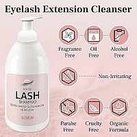 Svecke Lash Shampoo 34 Floz1 L Eyelash Shampoo For Lash Extension Eyelash Extension Cleanser Lash Eyelid Foam Cleaning Kit