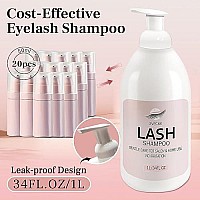 Svecke Lash Shampoo 34 Floz1 L Eyelash Shampoo For Lash Extension Eyelash Extension Cleanser Lash Eyelid Foam Cleaning Kit