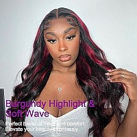 Keepme Burgundy Lace Front Wigs Human Hair 1B99J Highlight Wig Human Hair 13X4 Body Wave Lace Front Wigs Human Hair Pre Plucked