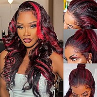 Keepme Burgundy Lace Front Wigs Human Hair 1B99J Highlight Wig Human Hair 13X4 Body Wave Lace Front Wigs Human Hair Pre Plucked