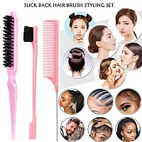 4Pcs Hair Wax Stick Slick Back Hair Brush Versatile Hair Styling Set Hair Wax Stick For Flyaways Wigs Hair Tamer Styling E