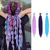 Braiding Hair Pre Stretched 3 Packs Prestretched Braiding Hair 30 Inch Ombre Braiding Hair Itch Free Yaki Synthetic Hair Exten