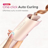 Cordless Automatic Rotating Curling Iron Tymo Curlgo Eco 1 Inch Portable Beach Waves Curling Wand Dual Voltage Rechargeable