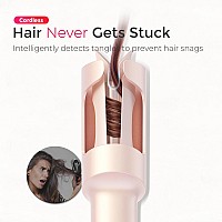 Cordless Automatic Rotating Curling Iron Tymo Curlgo Eco 1 Inch Portable Beach Waves Curling Wand Dual Voltage Rechargeable