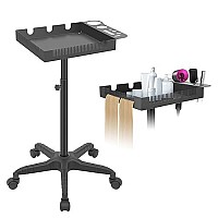 Leibou Rolling Salon Tray On Wheels Metal Hairstylist Tray Rolling Cart For Hair Salon Station Salon Trolley Cart With Holder