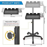 Leibou Rolling Salon Tray On Wheels Metal Hairstylist Tray Rolling Cart For Hair Salon Station Salon Trolley Cart With Holder