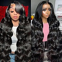 Drosuud 32 Inch 13X6 Lace Front Wigs Human Hair Body Wave Hd Transparent 200 Density Glueless Wigs Human Hair Pre Plucked Lace