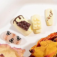 Weilusi 50Pcs Chocolate Kawaii Nail Charms Resin Flatback Ice Cream Nail Charms Cute Fake Candy Charms For Acrylic Nails Diy Cra