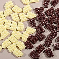 Weilusi 50Pcs Chocolate Kawaii Nail Charms Resin Flatback Ice Cream Nail Charms Cute Fake Candy Charms For Acrylic Nails Diy Cra