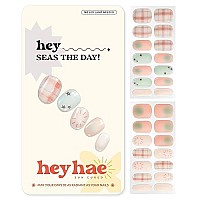 Heyhae Semi Cured Gel Nail Strips Sun Cured Gel Nail Wraps No Led Lamp Needed Easy Apply Remove Includes 28 Strips 1 Prep