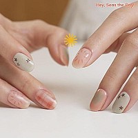 Heyhae Semi Cured Gel Nail Strips Sun Cured Gel Nail Wraps No Led Lamp Needed Easy Apply Remove Includes 28 Strips 1 Prep