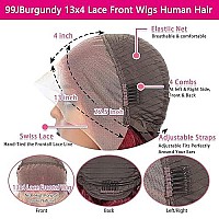 Candeas 28 Inch 99J Burgundy Lace Front Wigs Human Hair 180 Density 13X4 Hd Lace Front Wigs Human Hair Body Wave Lace Front Wig