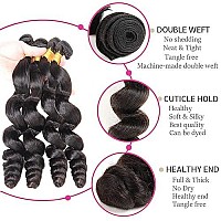 Releek Human Hair Bundles With Closure 18 20 22 2416