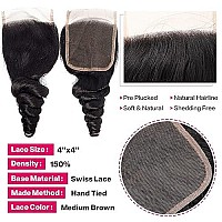 Releek Human Hair Bundles With Closure 18 20 22 2416