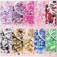 80G Flatback Pearls And Rhinestones For Crafting Pink Purple Mixed Size 310Mm Resin Rhinestones And Half Pearls For Bedazzling