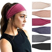 Dreshow 6 Pack Yoga Sports Headbands For Women Elastic Nonslip Headbands Running Workout Hair Bands