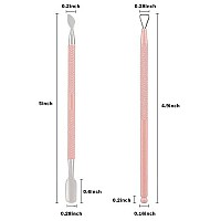 2Pcs Cuticle Pusher And Cutter With Storage Case Professional Cuticle Pusher Nail Polish Remover Stainless Steel Manicure Tool S