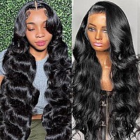 26Inch Body Wave Lace Front Wigs Human Hair Pre Plucked With Baby Hair 200 Density Glueless Human Hair Wigs For Women 13X6 Hd T