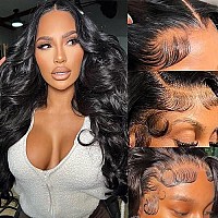 26Inch Body Wave Lace Front Wigs Human Hair Pre Plucked With Baby Hair 200 Density Glueless Human Hair Wigs For Women 13X6 Hd T