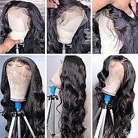 26Inch Body Wave Lace Front Wigs Human Hair Pre Plucked With Baby Hair 200 Density Glueless Human Hair Wigs For Women 13X6 Hd T