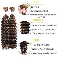 P430 Deep Wave Ombre Human Braiding Hair 18Inch 2 Bundles 100G Bulk Human Hair For Braiding No Weft Human Braiding Hair For Boh