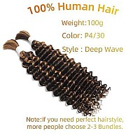 P430 Deep Wave Ombre Human Braiding Hair 18Inch 2 Bundles 100G Bulk Human Hair For Braiding No Weft Human Braiding Hair For Boh