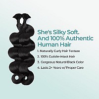 Lvnatu Body Wave Braiding Hair Human For Boho Braids Bohemian Knotless Wavy Bulk No Weft 2 Bundles 100G 24 Inch Jet Black