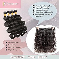 Katspon 12A Human Hair Bundles 16 18 20 22 Inch Body Wave Bundles Human Hair 100 Unprocessed Brazilian Virgin Hair 4 Bundles De