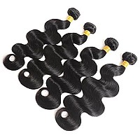 Katspon 12A Human Hair Bundles 16 18 20 22 Inch Body Wave Bundles Human Hair 100 Unprocessed Brazilian Virgin Hair 4 Bundles De