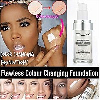 Tlm Colour Changing Foundation Flawless Coverage Lightweight Formula Adapts To Skin Tone Hides Wrinkles Lines Hydrating