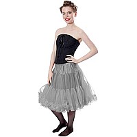 Zooey Luxury Chiffon Adult Petticoat Slip Lace Trim Adjustable Waist and Length Ideal for Moderate Lift for Rockabilly 50s Everyday Wear